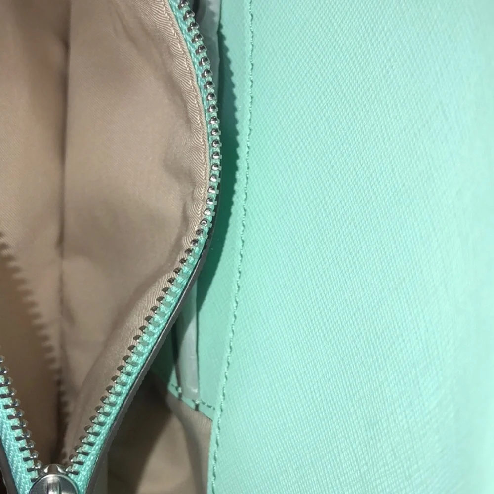 TORY BURCH Emerson Top Handle Crossbody Soft Aqua With Silver Embellishment NWT - Picture 6 of 11